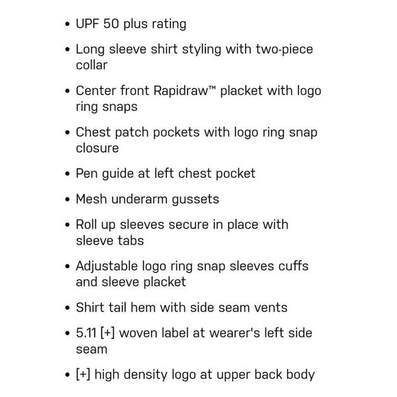 5.11 Tactical Marksman Long Sleeve Shirt Style # 62061 sz M - Picture 4 of 13